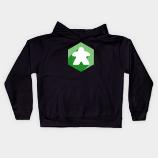 Hexagon Meeple Green Kids Hoodie